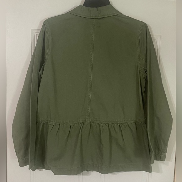 Democracy Utility Jacket Olive Green Army Green Size Medium Pockets 100% Cotton - Picture 9 of 9
